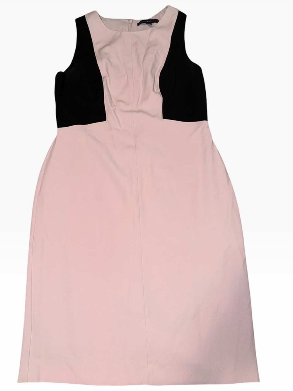 White House Black Market Pink and Black Colorblock Sheath Dress